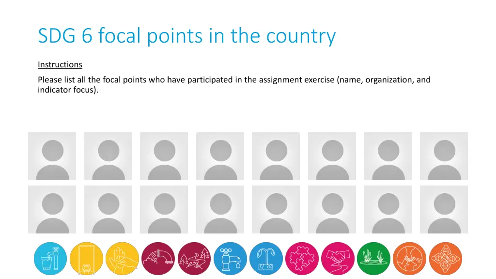 sdg 6 focal points in the country