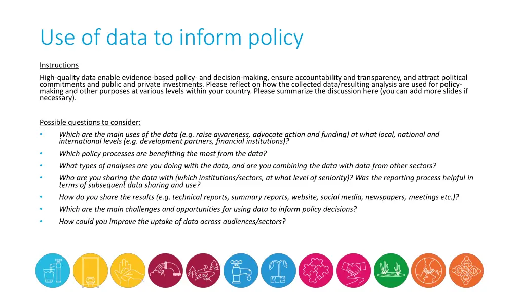 use of data to inform policy