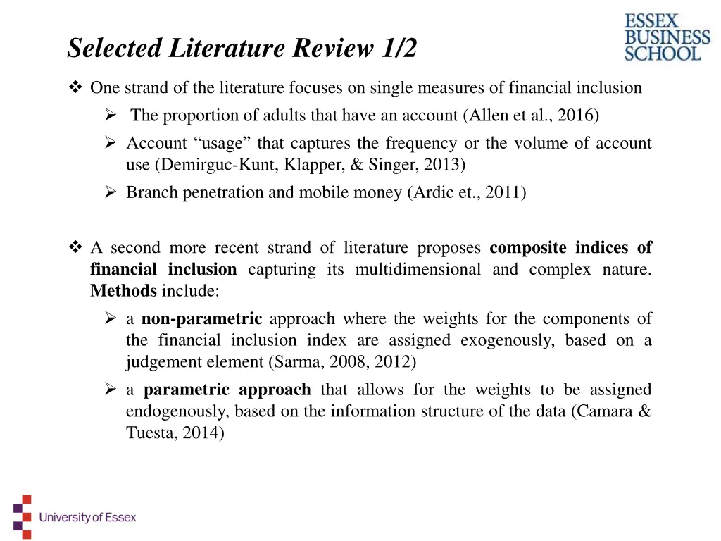 selected literature review 1 2