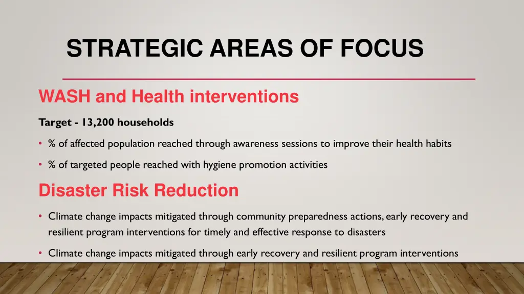 strategic areas of focus