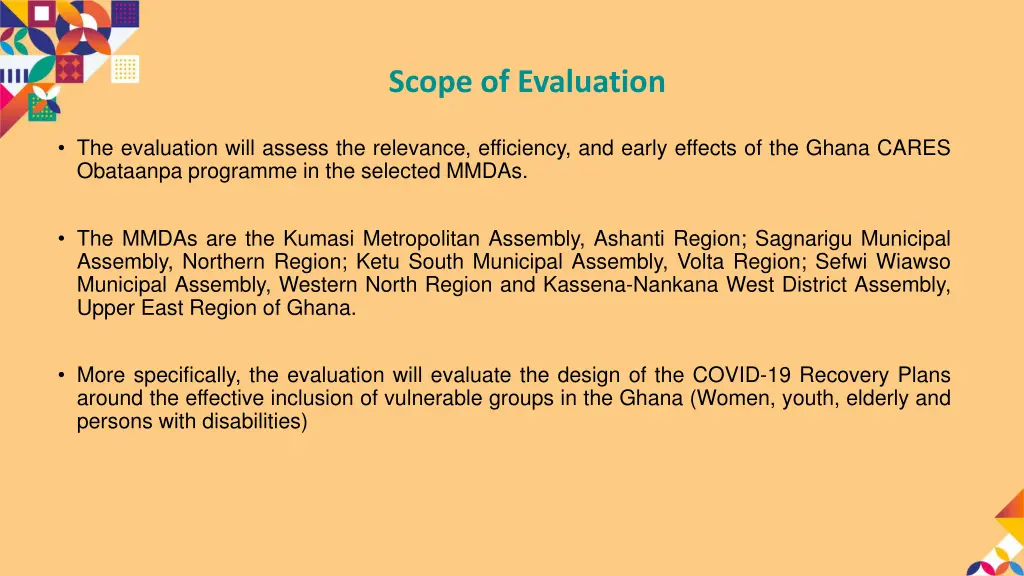 scope of evaluation