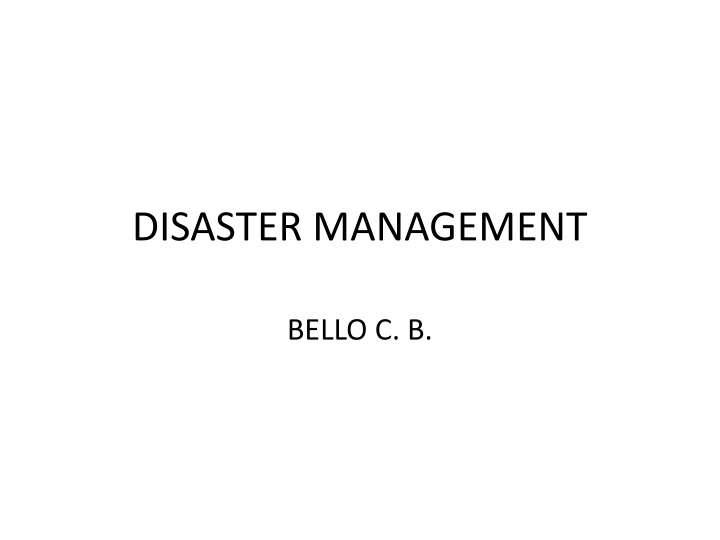 disaster management