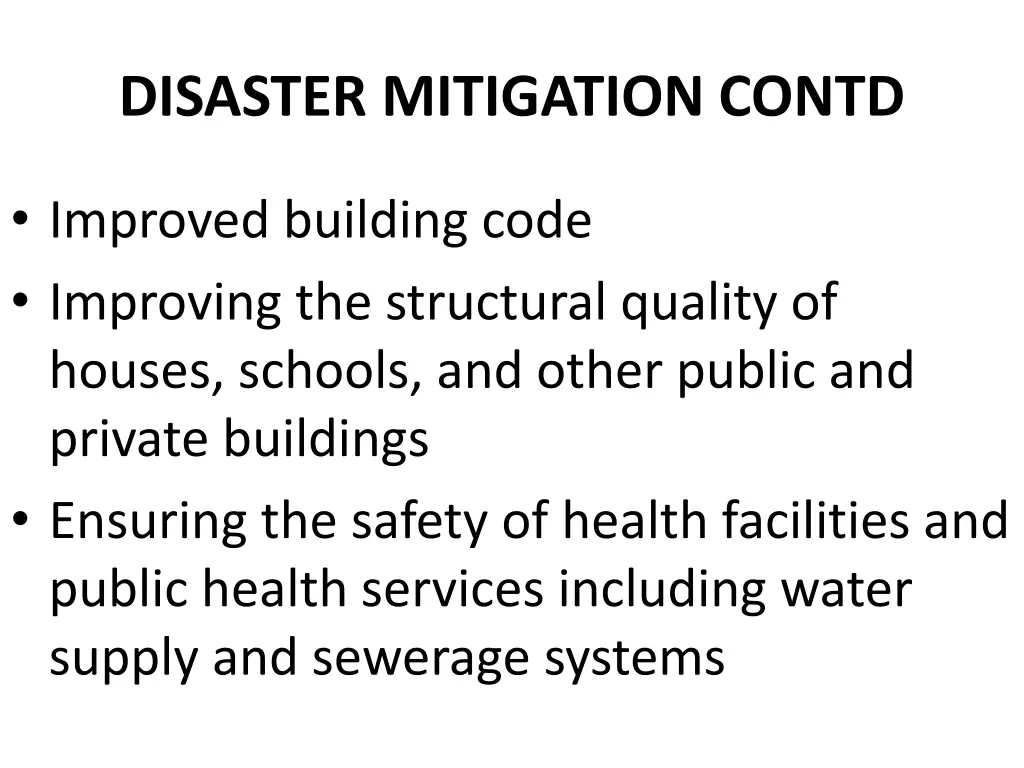 disaster mitigation contd 1