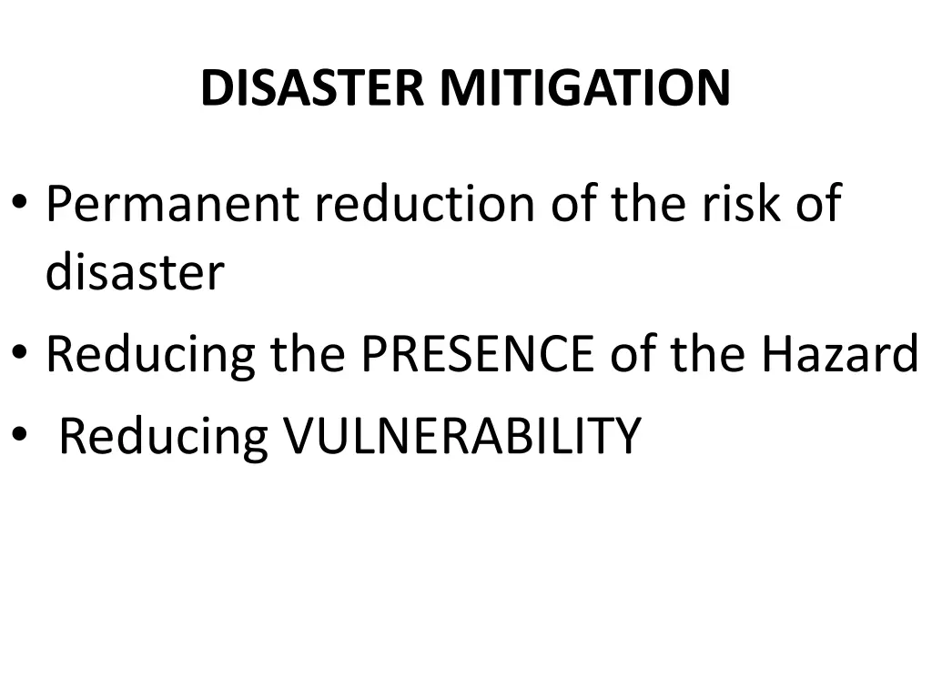 disaster mitigation