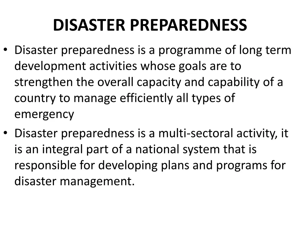 disaster preparedness