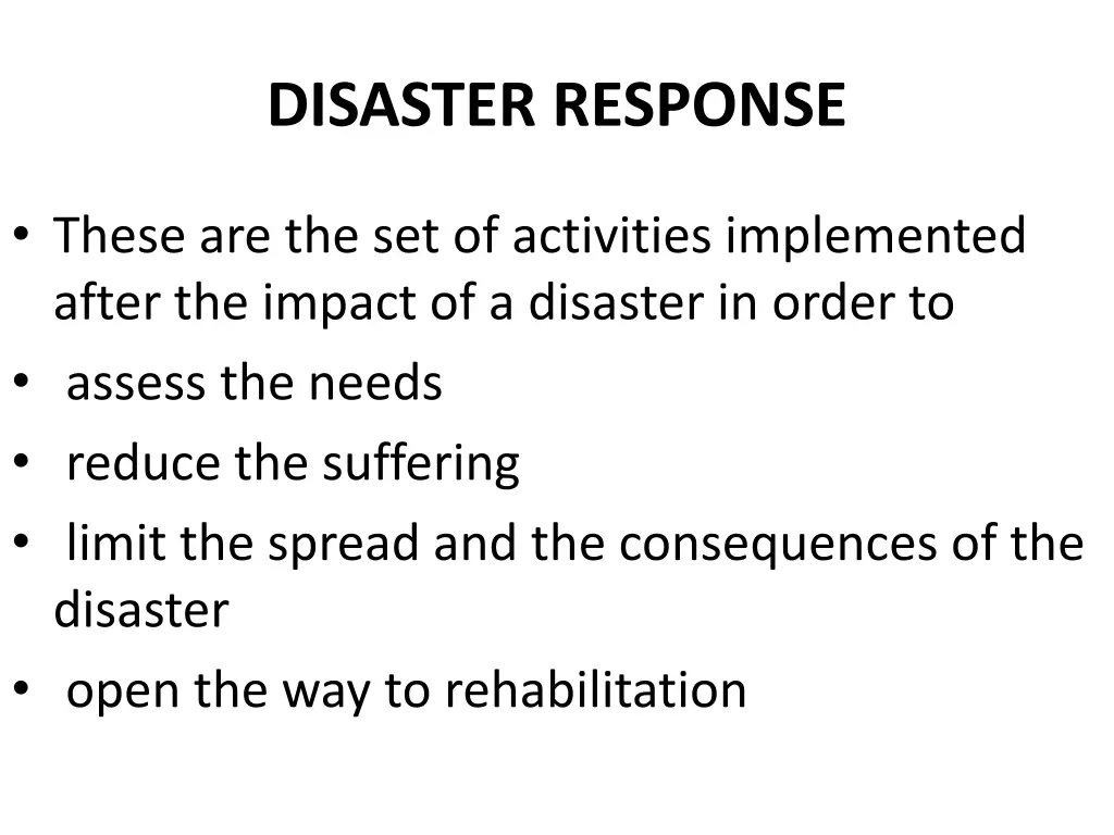 disaster response