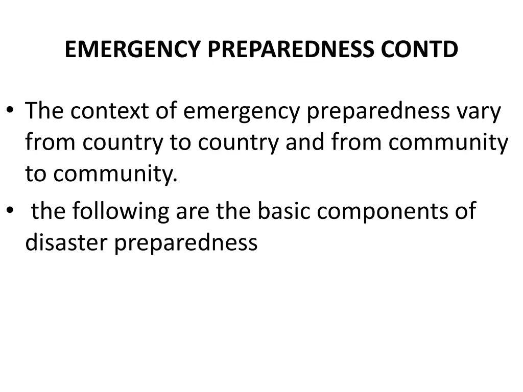 emergency preparedness contd 3