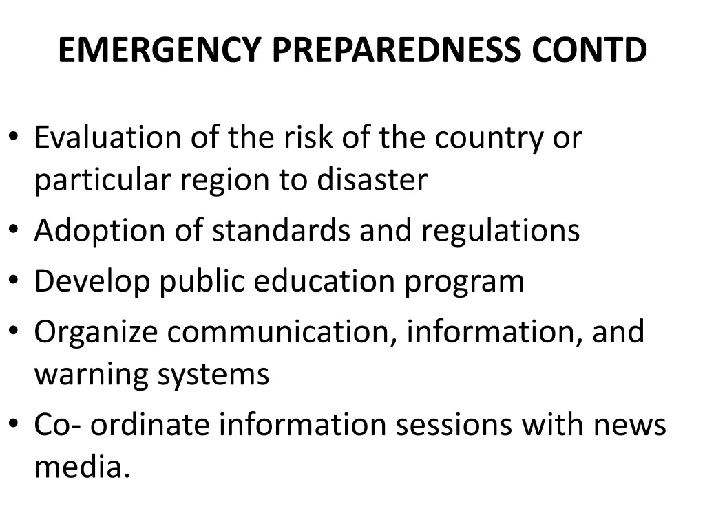 emergency preparedness contd 4