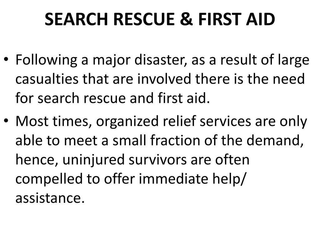 search rescue first aid