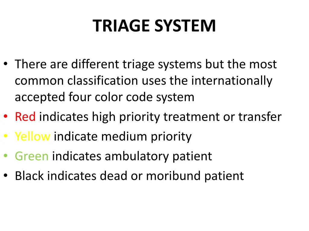 triage system