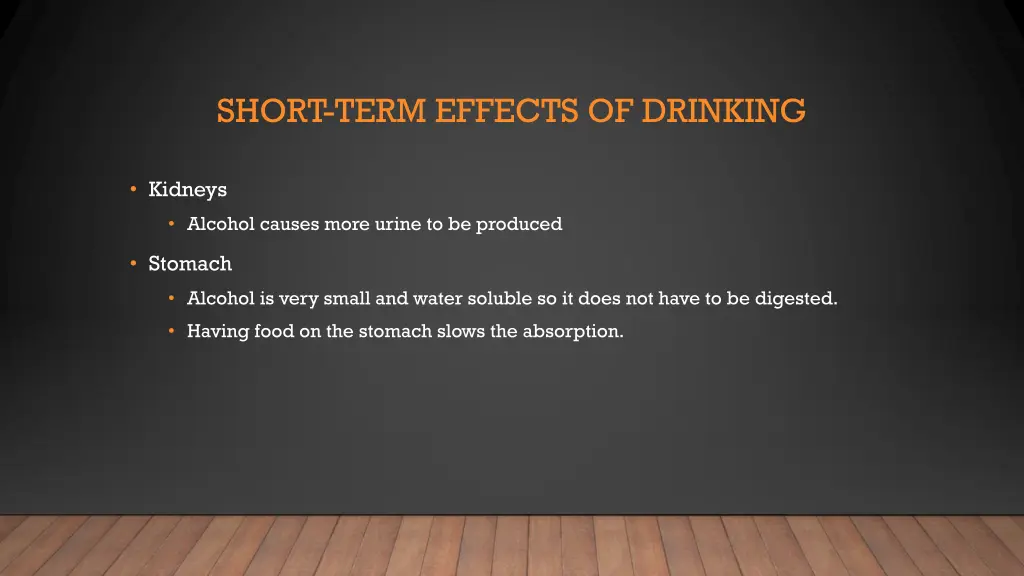 short term effects of drinking 2