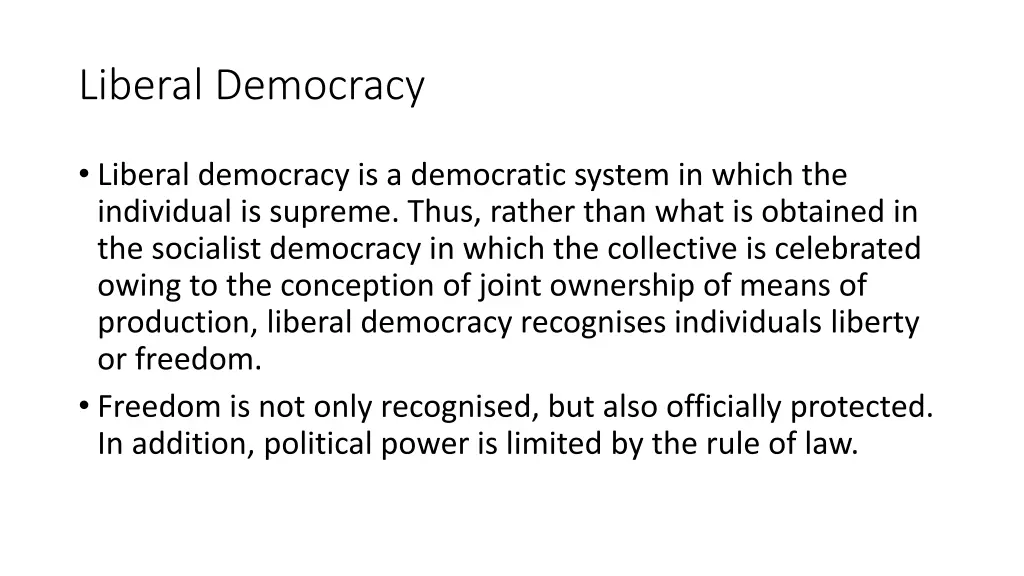 liberal democracy