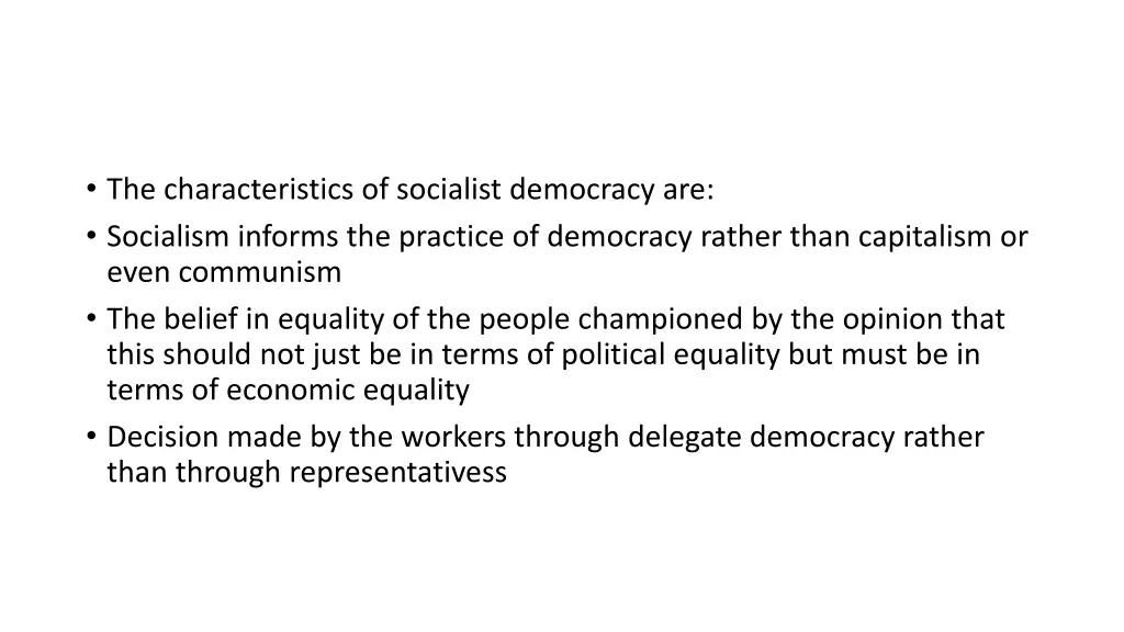 the characteristics of socialist democracy