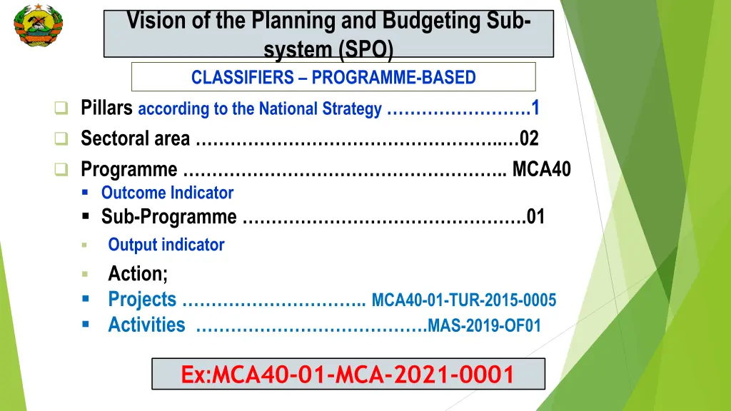 vision of the planning and budgeting sub system