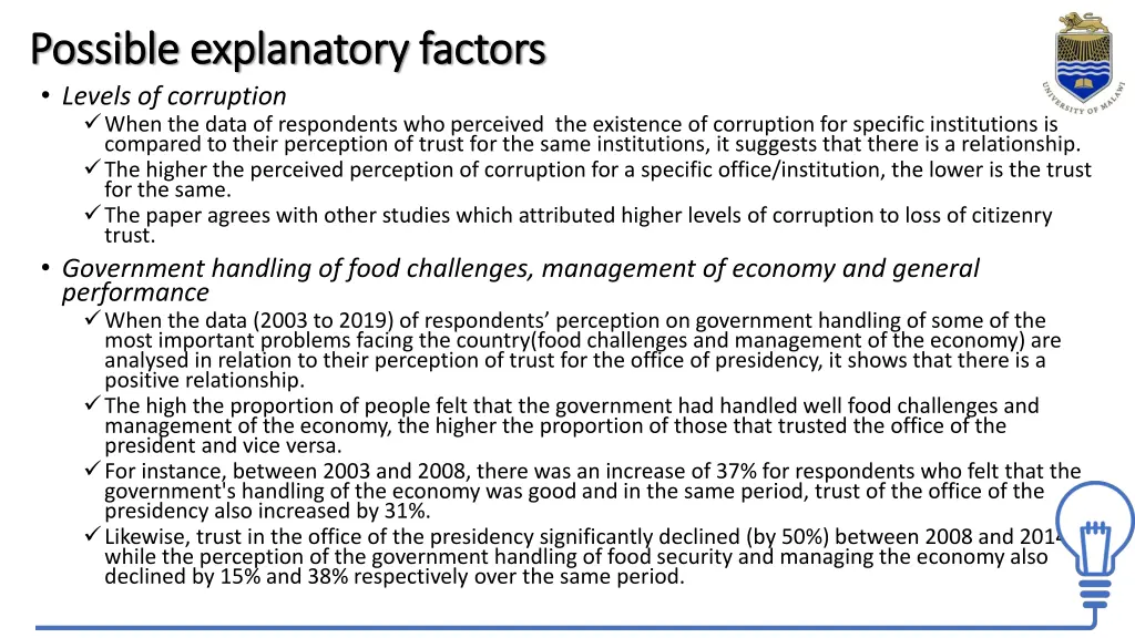 possible explanatory factors possible explanatory