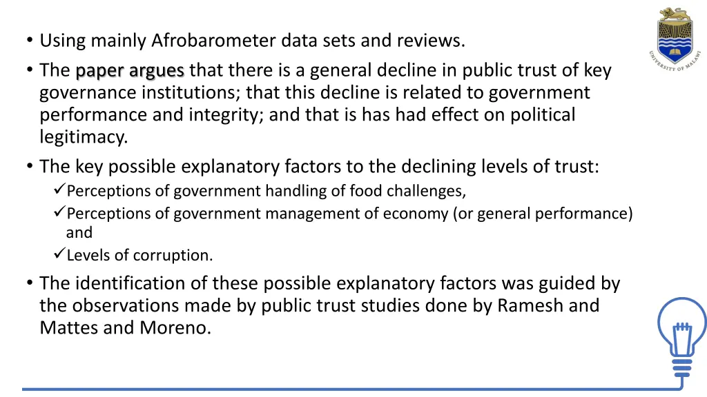 using mainly afrobarometer data sets and reviews