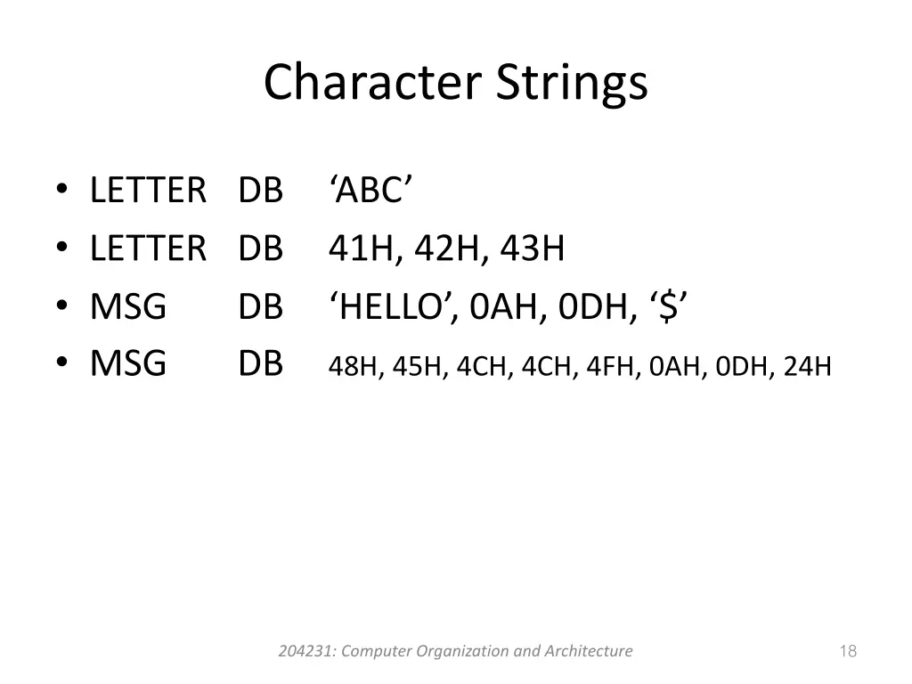 character strings