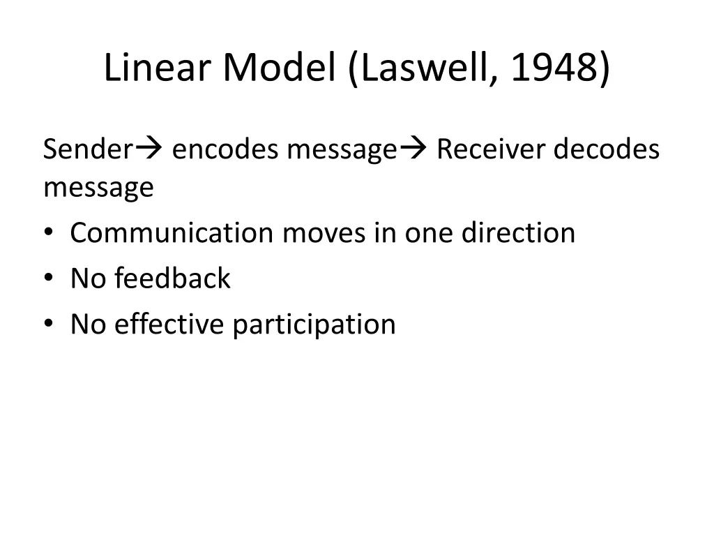 linear model laswell 1948