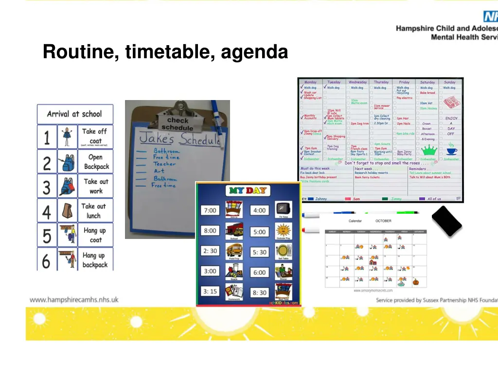 routine timetable agenda