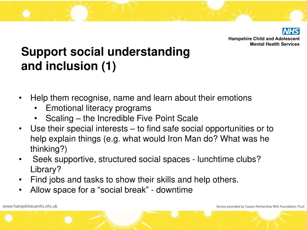 support social understanding and inclusion 1