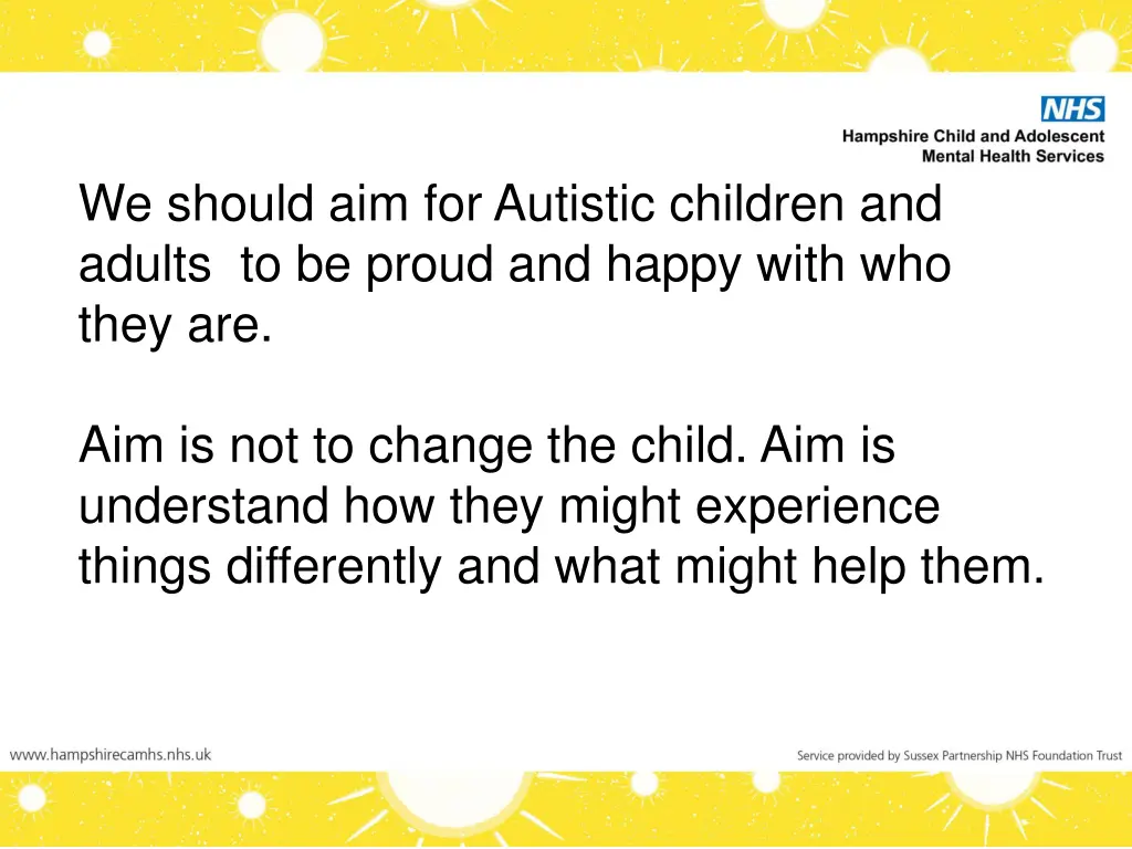 we should aim for autistic children and adults