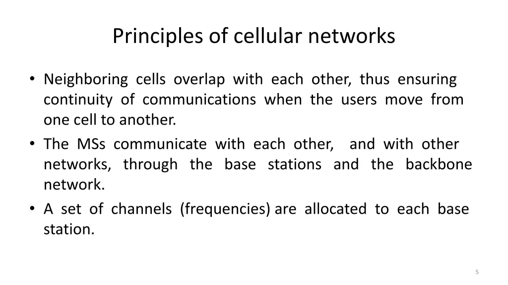 principles of cellular networks 1