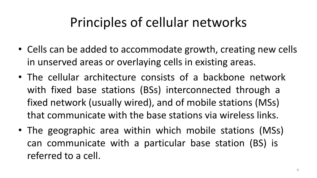 principles of cellular networks