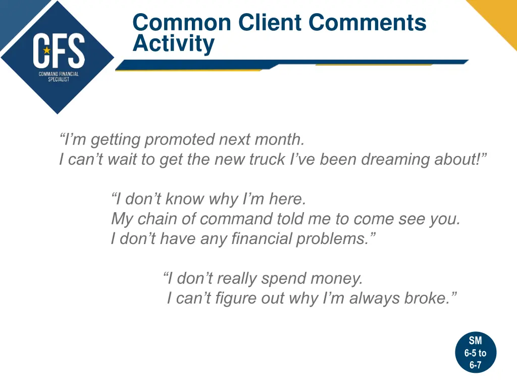 common client comments activity