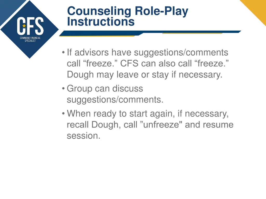 counseling role play instructions 2