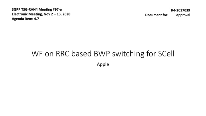 3gpp tsg ran4 meeting 97 e electronic meeting