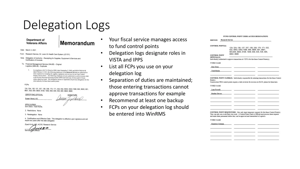 delegation logs 1