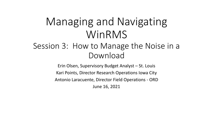 managing and navigating winrms session