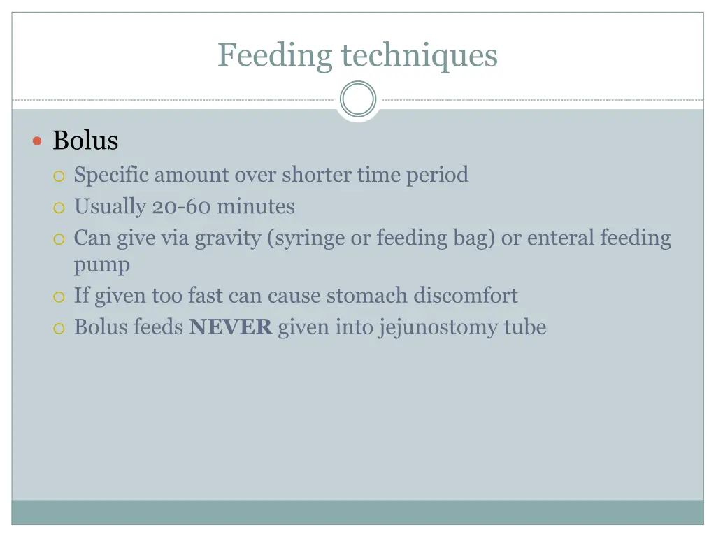 feeding techniques