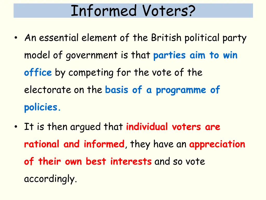 informed voters