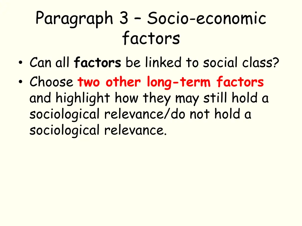 paragraph 3 socio economic factors