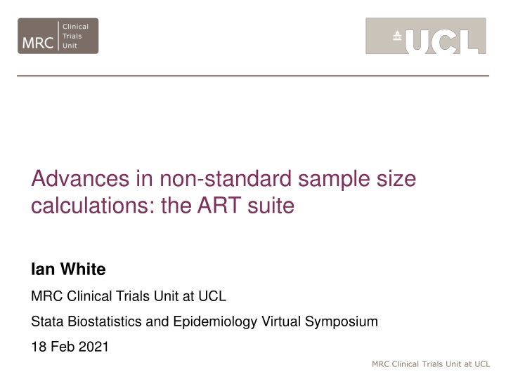 advances in non standard sample size calculations