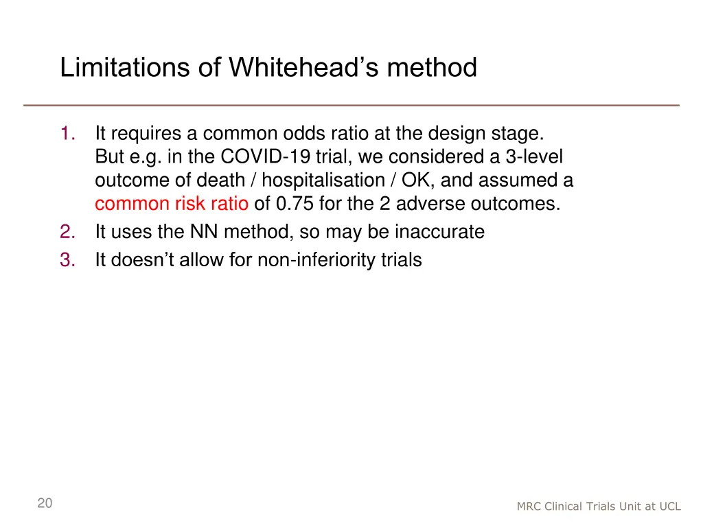 limitations of whitehead s method