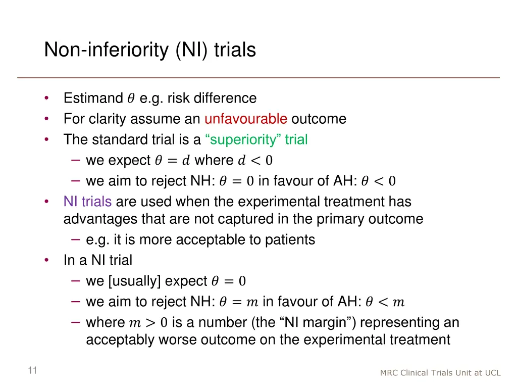 non inferiority ni trials