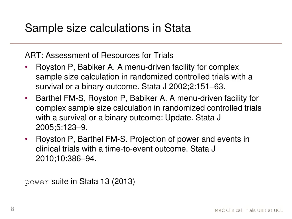 sample size calculations in stata