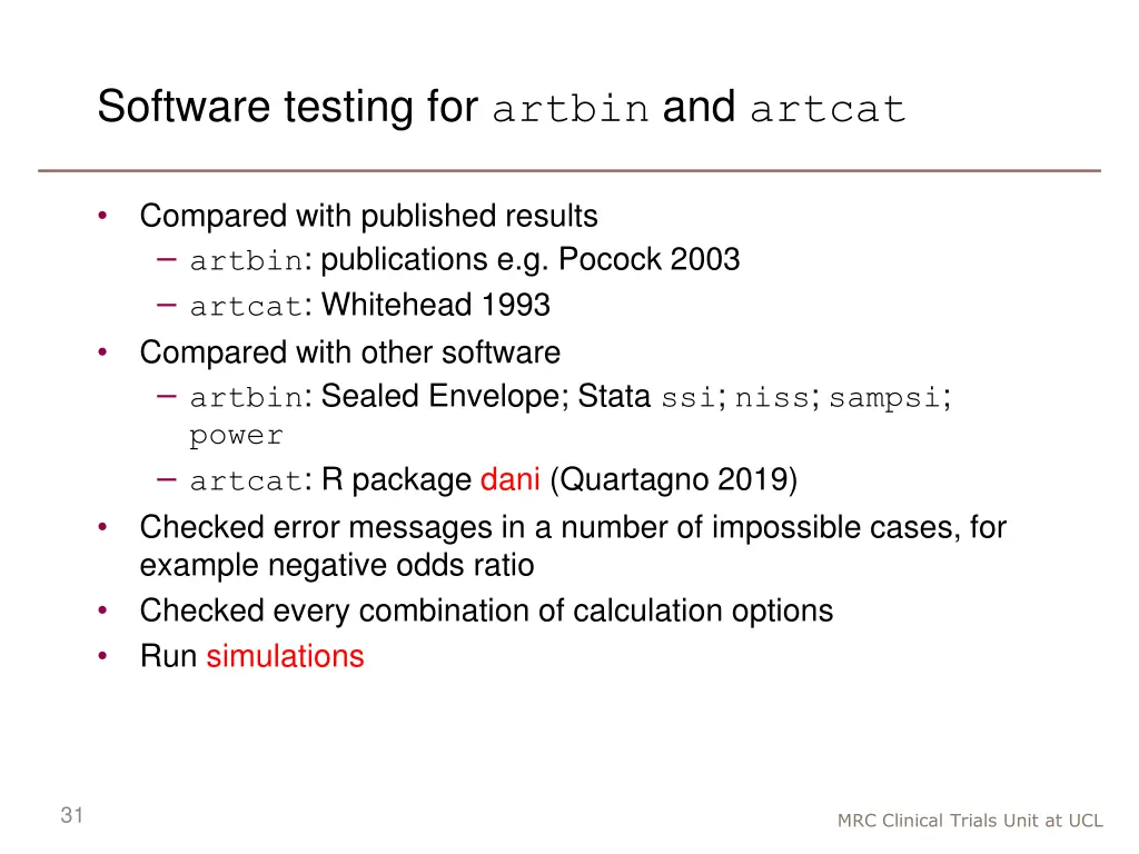 software testing for artbin and artcat