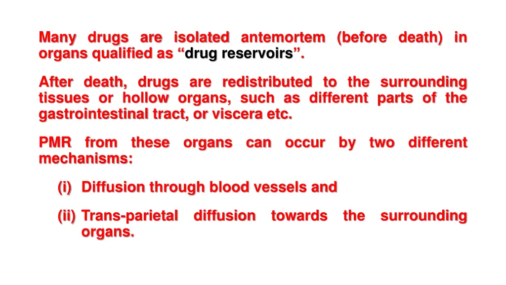 many drugs are isolated antemortem before death