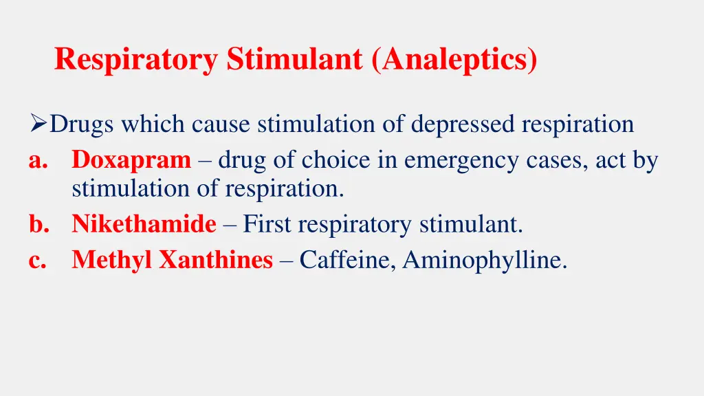 respiratory stimulant analeptics