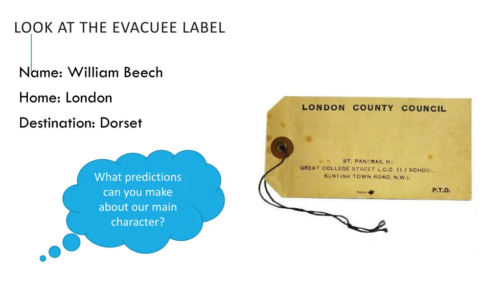 look at the evacuee label