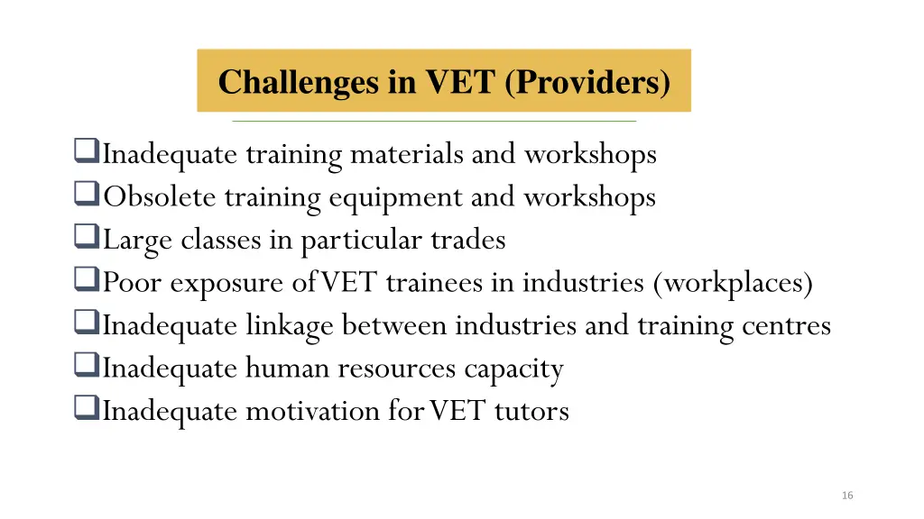 challenges in vet providers