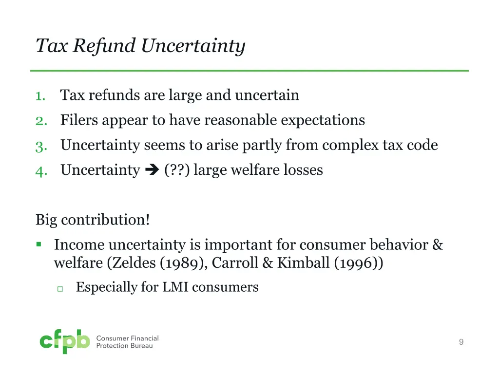 tax refund uncertainty