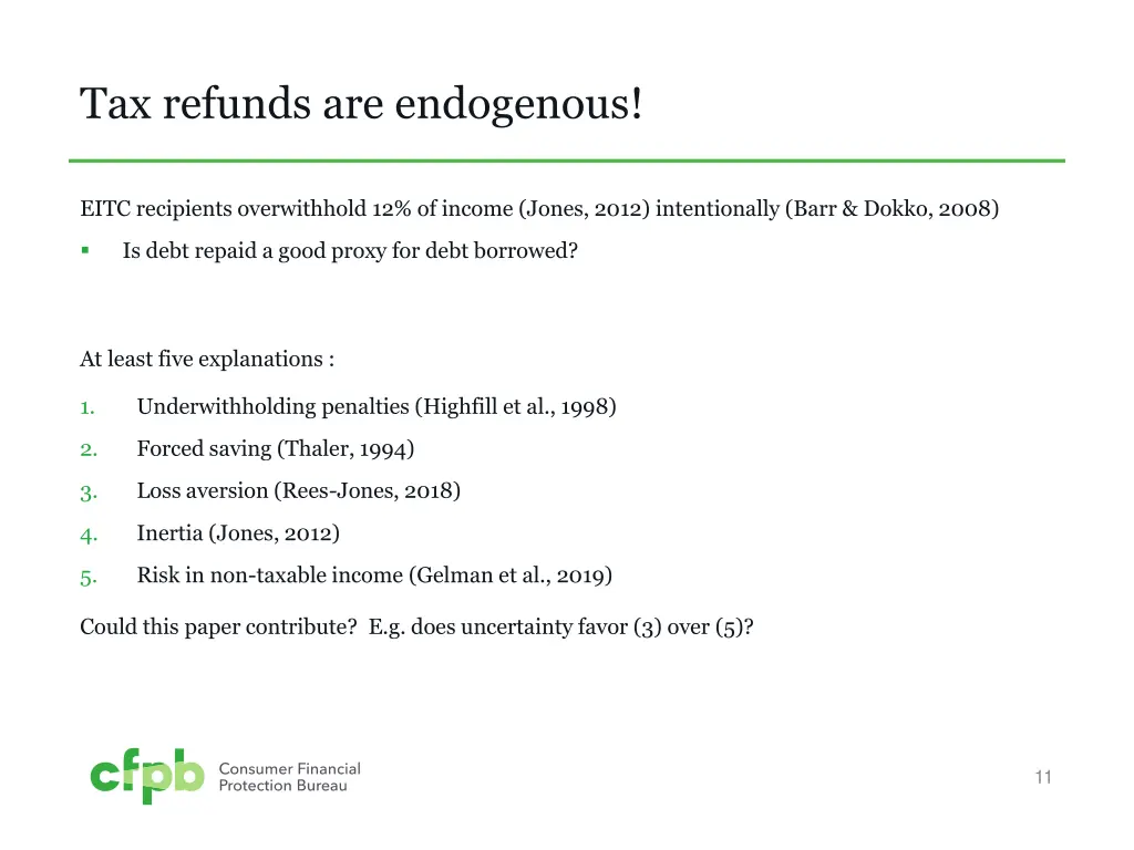 tax refunds are endogenous