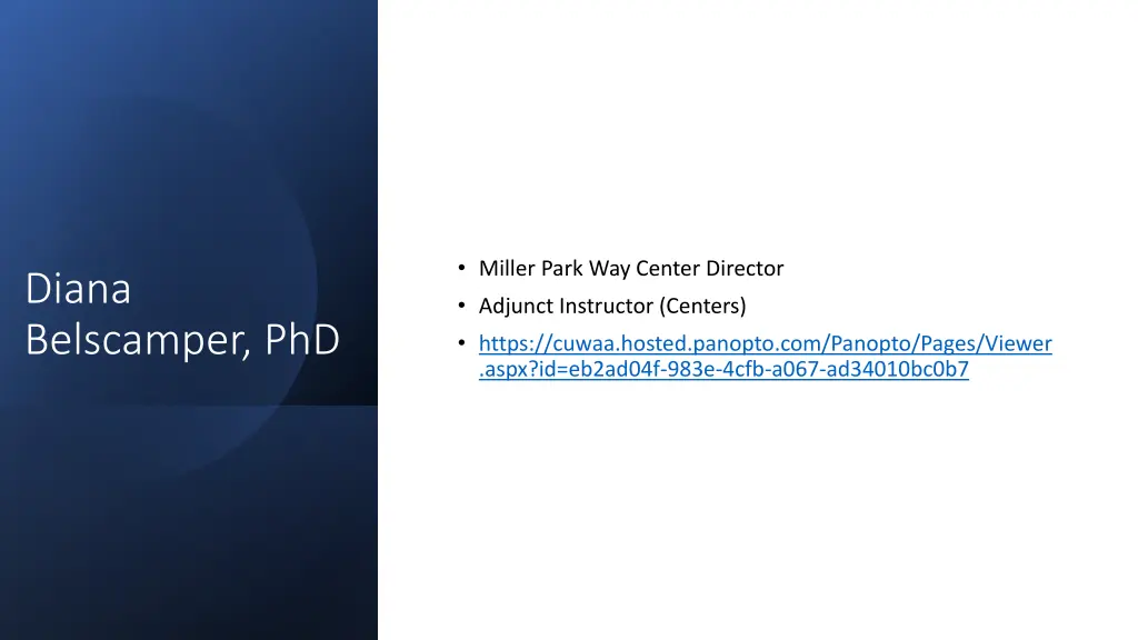 miller park way center director adjunct