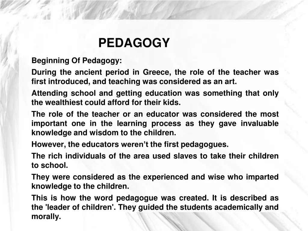 pedagogy