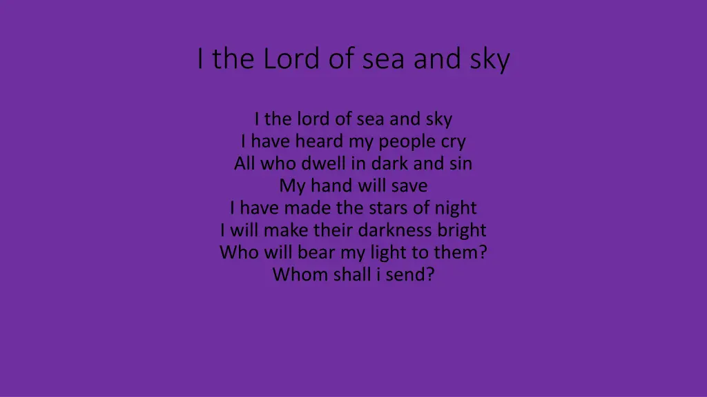 i the lord of sea and sky