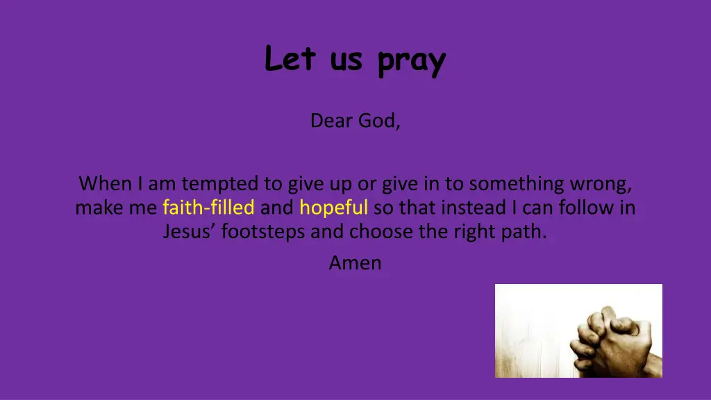 let us pray